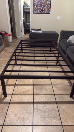 Twin size bed frame with 14 inch under storage