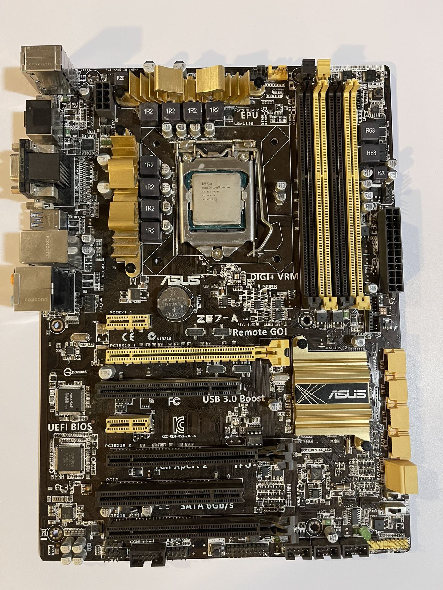 Asus KCC-REM-MSO-Z87-A Motherboard with Intel Core i7 4770k CPU