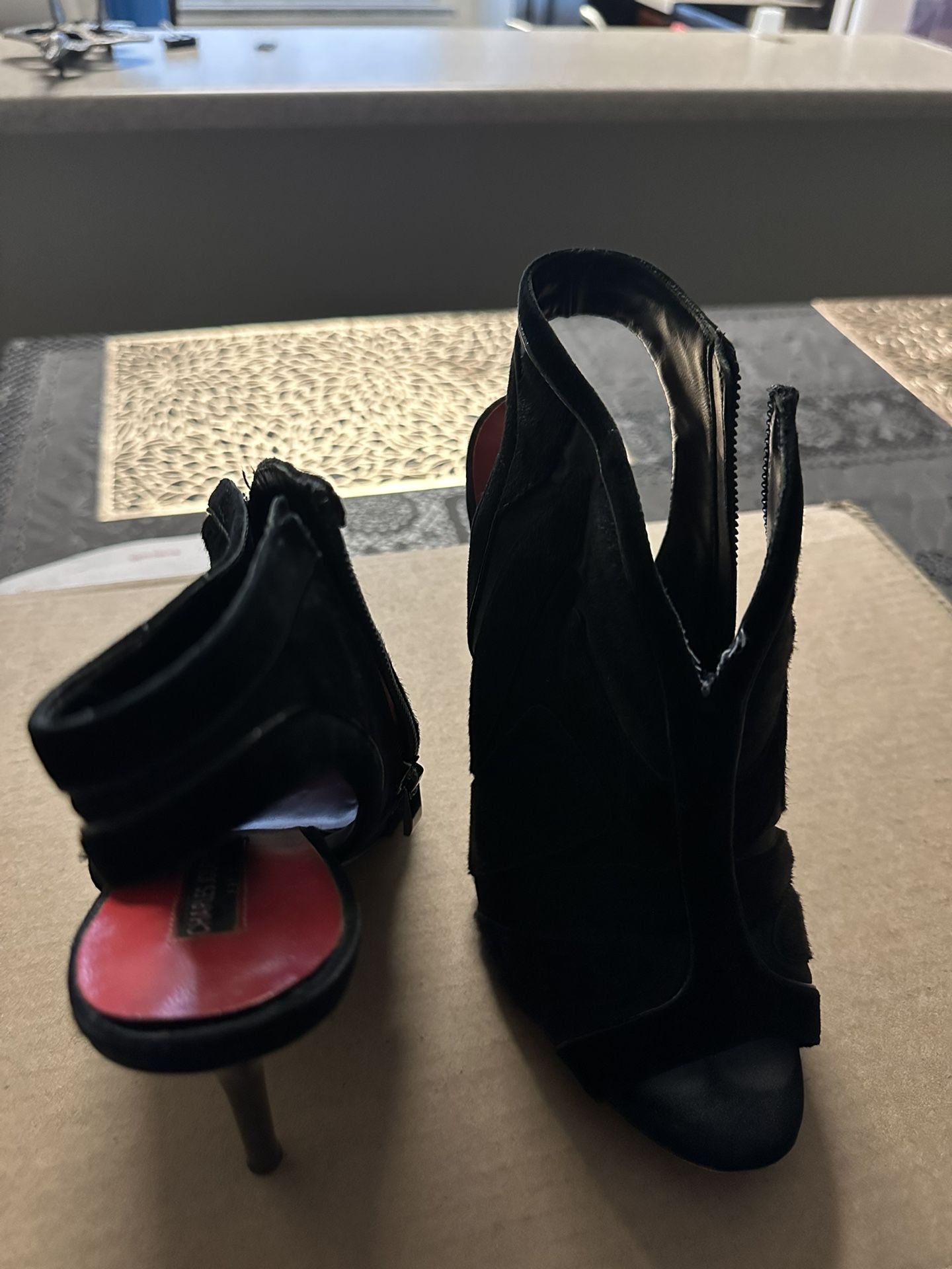 Black Zipper Heels