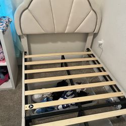 Twin Bed. LED lights around headboard 