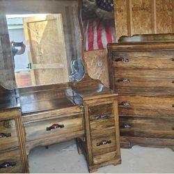 RESTORED Vintage Dresser & Matching Vanity