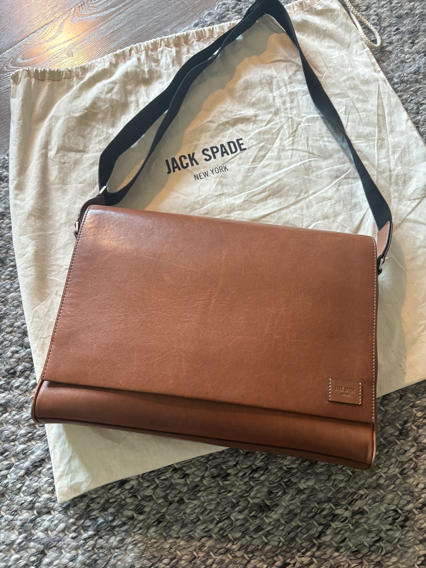 NEW Jack Spade Leather Messenger Bag