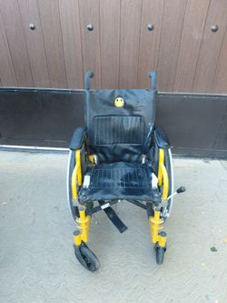 Kids Manual Wheelchair Yellow Frame