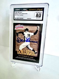 1997 Fleer Don Larsen #23 HAND SIGNED Auto CGC JSA Authentic Signature 10 Yankees!