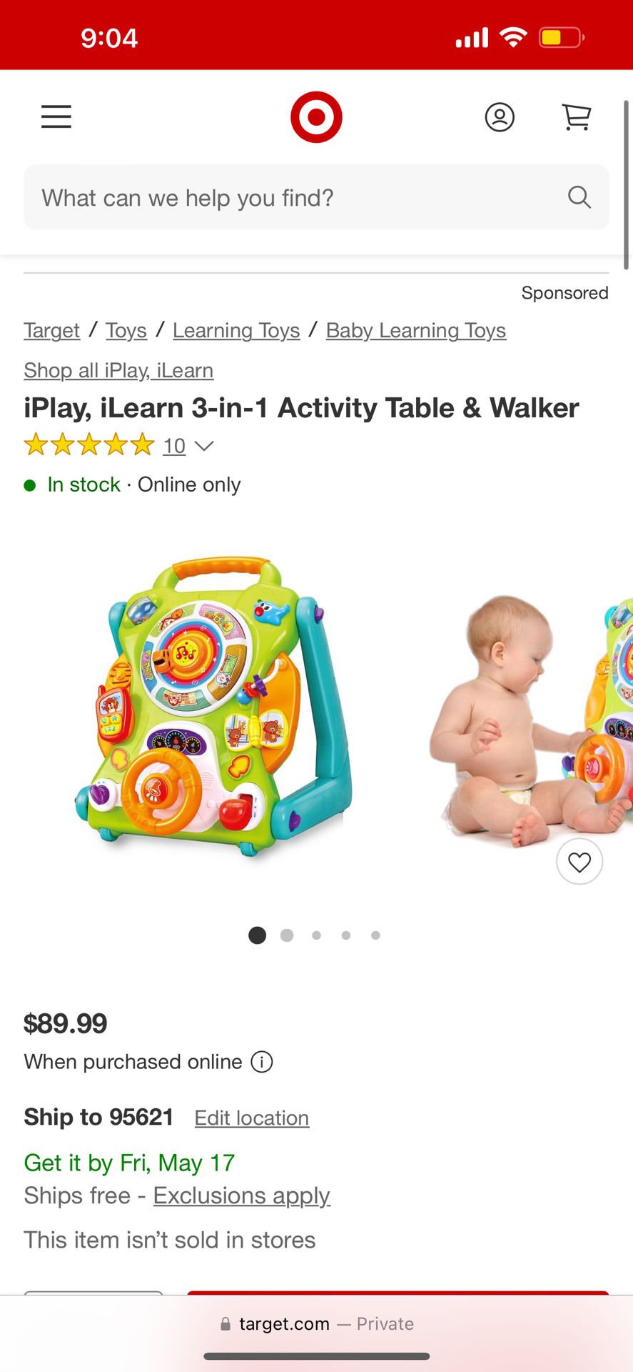 Baby Walker Activity Table