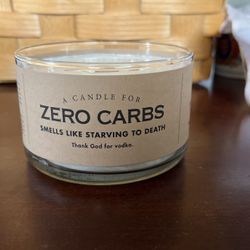 Whiskey River Soap Co. NEW Candle  "Zero Carbs"