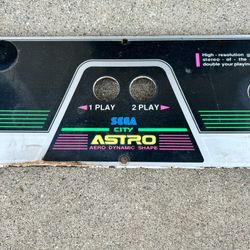 Sega Astro City Japanese Aerodynamic Arcade Video Game Cabinet Control Panel 