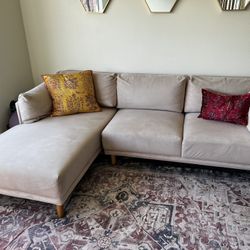 Blush Velvet Couch