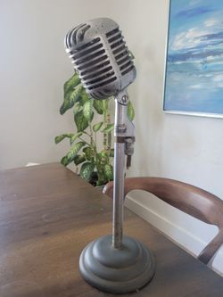 Antique unidyne microphone with vintage desk stand