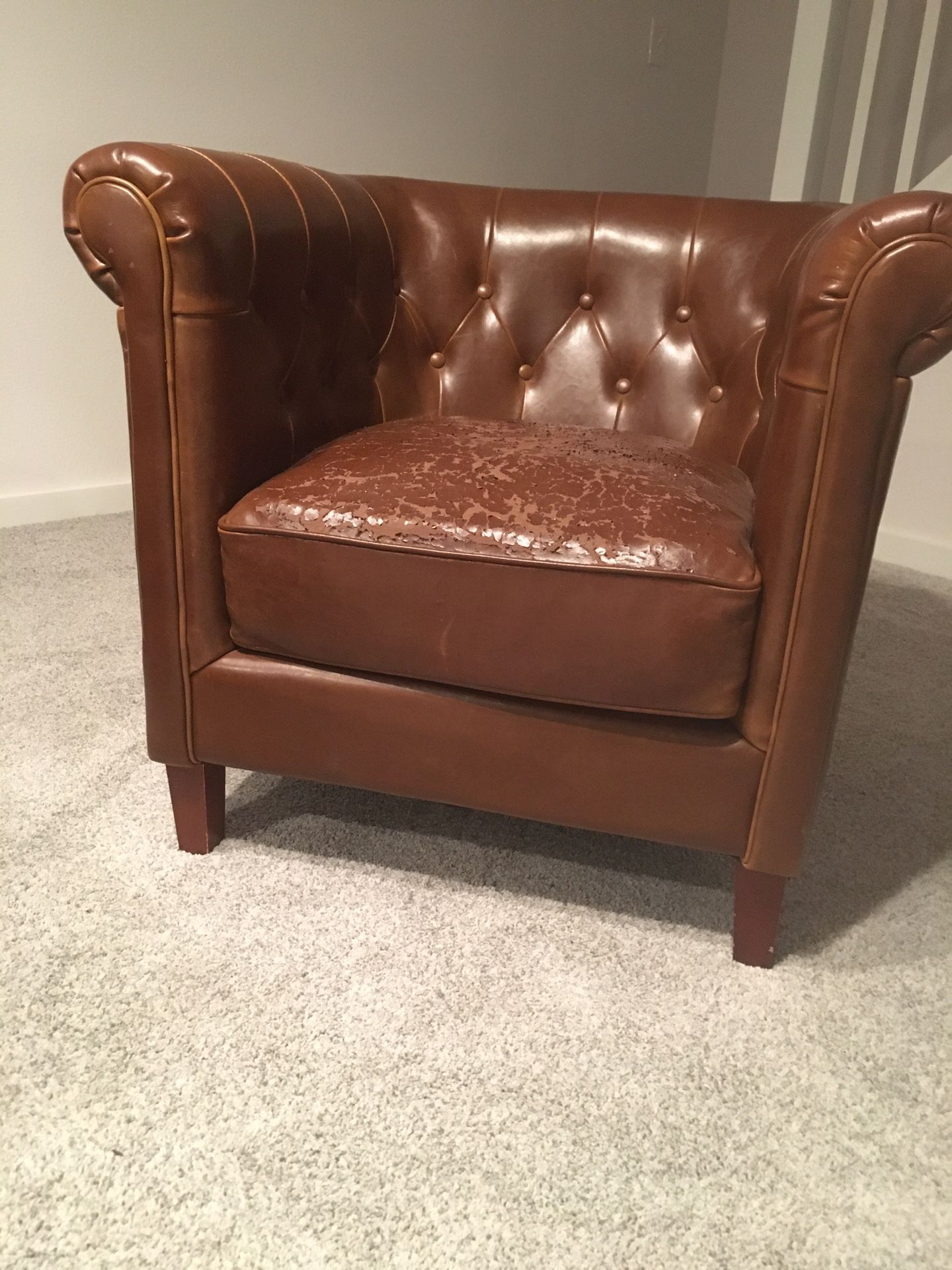 Camel colored leather chair - free