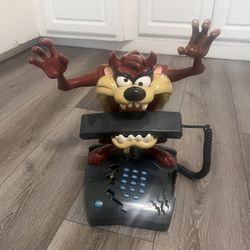 Vintage Looney Tunes Tazmanian Devil Taz Talking Animated Phone Works great 