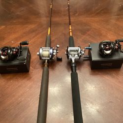 Fishing Saltwater/Freshwater Custom 5ft Jigging Rods +four Reels for Sale  in Huntington, NY - OfferUp