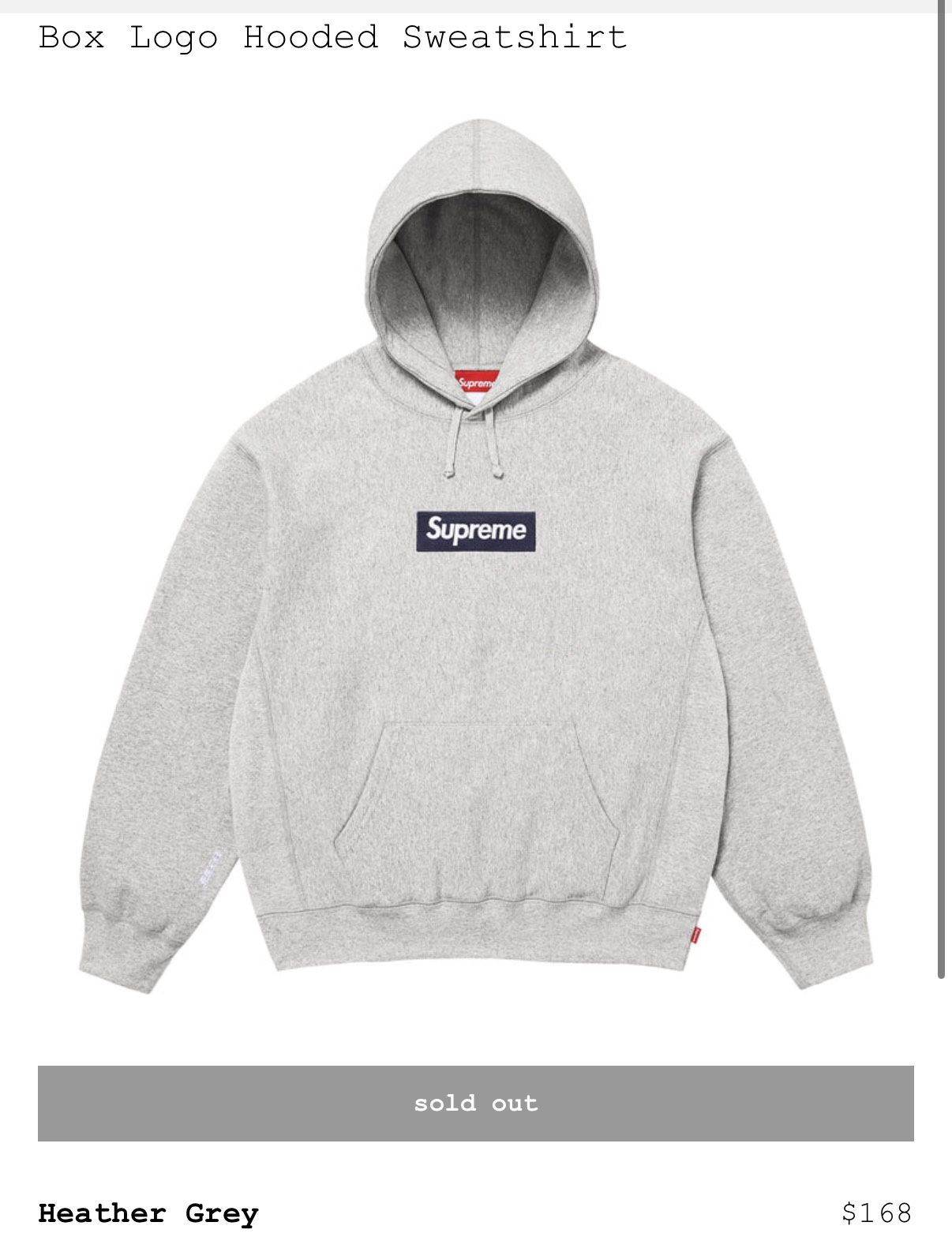 Supreme Box Logo Hoodie (FW25) “Heather Grey” (DS Men’s Medium)
