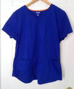 Scrubstar blue uniform top for women