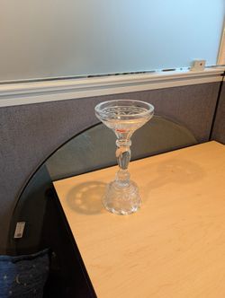 Decorative Clear Glass Stemmed Compote Dish with Patterned Base