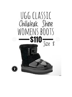 UGG Classic Chillaleak Shine Womens Boots  *new* Size 8