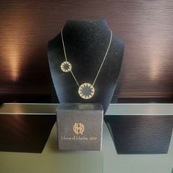 House of Harlow 1960 Gold and Black Geometric Necklace