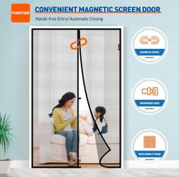 MAGZO Magnetic Screen Door - Grey - Fits up to 48 x 83 - New