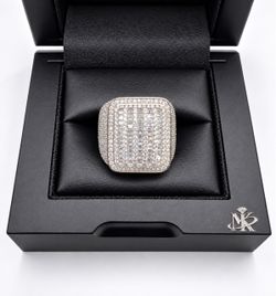 925 Sterling Silver 3.11CTW MOISSANITE Cluster Men’s Ring