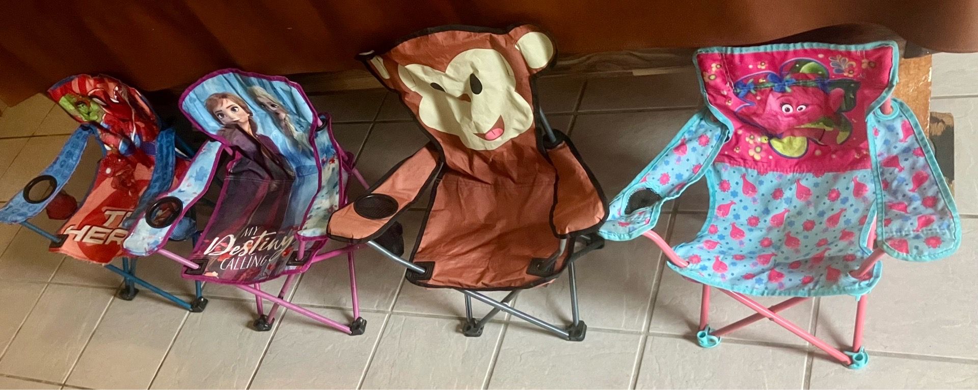 4 Kids' Folding Chair w/ a durable steel frame & a cup holder