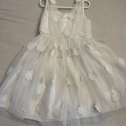 Girls White Dress Flowers 