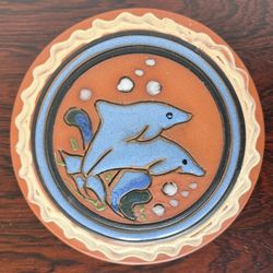  NEW Terracotta Dolphin Wall Plaque for Indoors or Outdoors