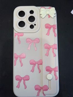Apple iPhone 12 pro Pink Ribbon Case with handheld strap
