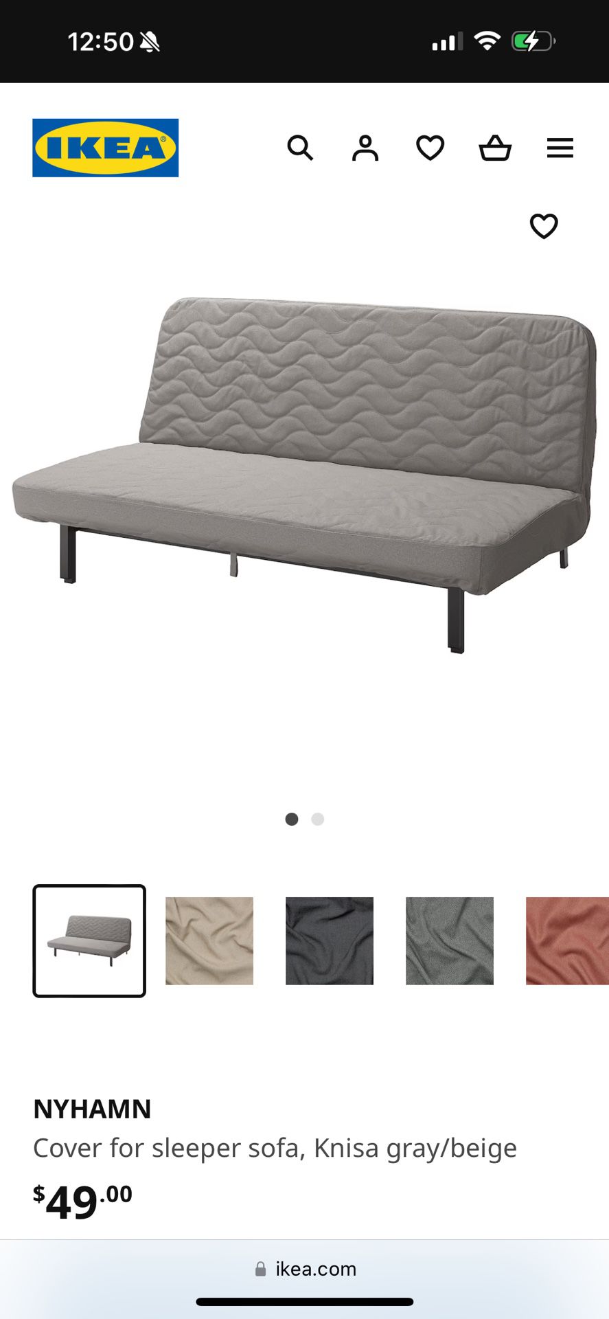 IKEA queen size futon cover