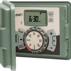 NEW - Orbit 57896 6-Station Outdoor Swing Panel Sprinkler System Timer, Green - Retail $49 