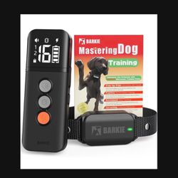 Dog Training Collar with Dog Positive Reinforcement Training Booklet Waterproof Shock Collar with Remote for Small Medium Large Dogs (Black)