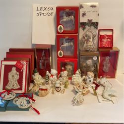 Lenox, Spode, Gorham, Christmas ornaments. $10 each