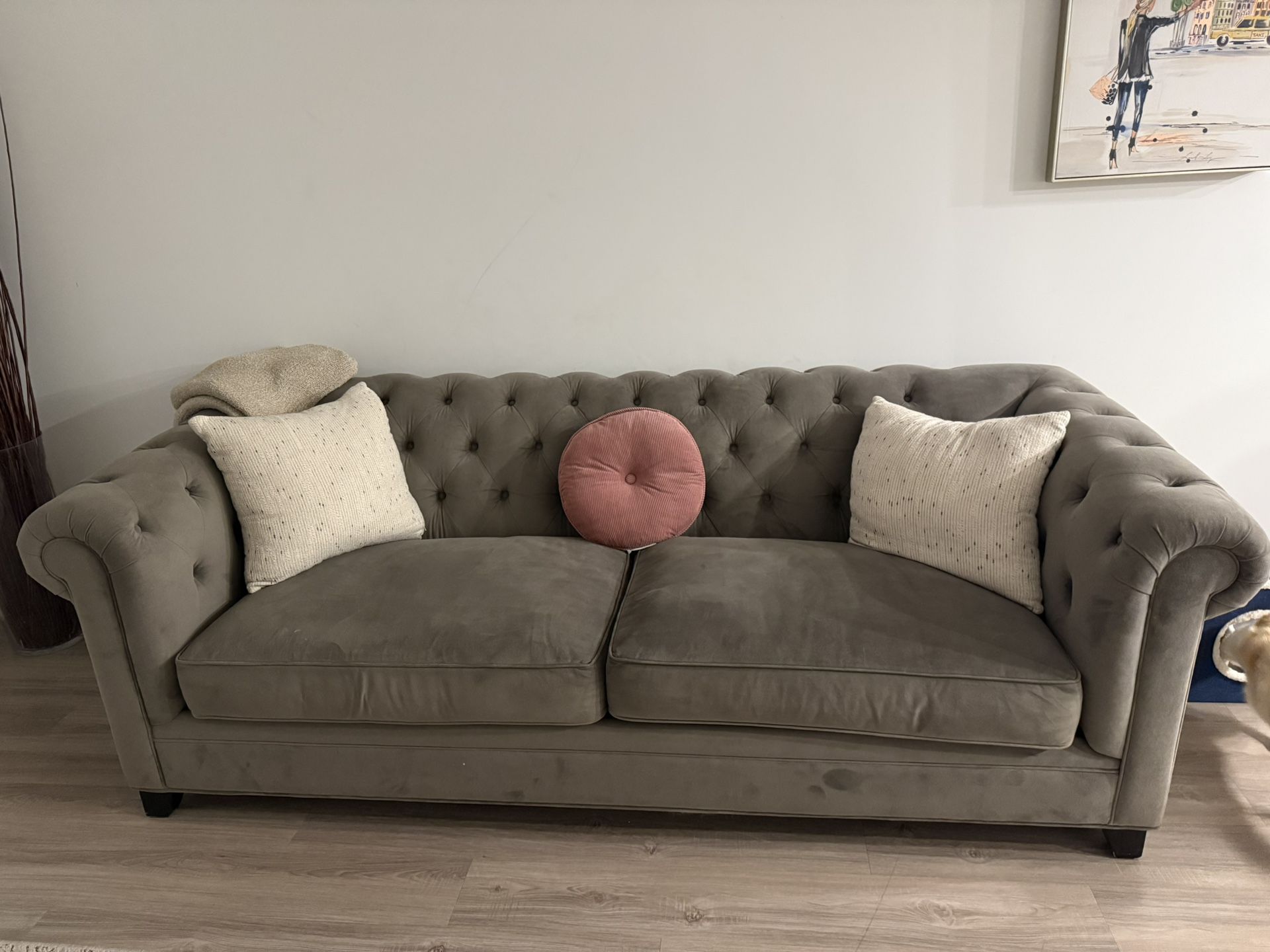 Velvet Grey Love Seat