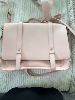 ECOSUSI Pink-Bow Briefcase Messenger Laptop Bag with Strap