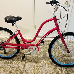 Electra Townie 7D Like New In Perfect Working Condition Garage Kept lightly Used Rear raspberry metallic Color Frame
