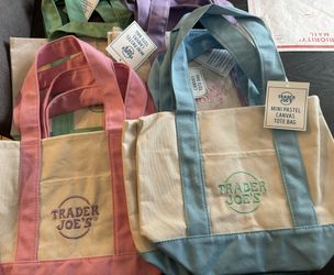 Trader Joe's Mini Tote Bag Spring Colors