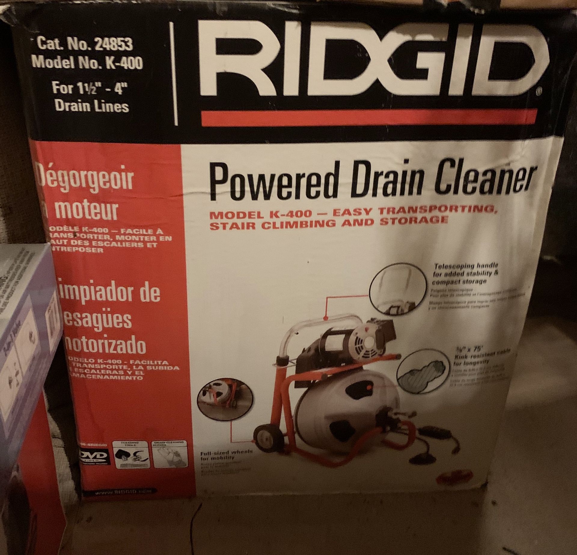 Ridgid Powered Drain Cleaner Model K-400