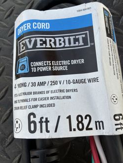 Everbilt - 6ft 4-prong 30 amp dryer cord