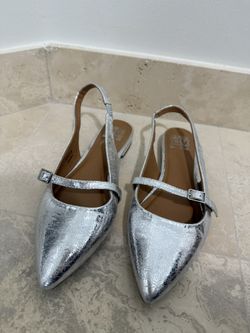 Dolce Vita Silver Slingback Shoes Size 8