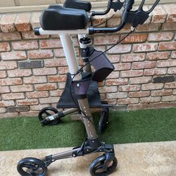 Deluxe Foldable Rollator Walker Padded Arm Rest Adjustable Everything 