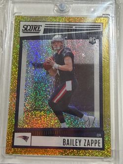 Bailey Zappe Score Rookie Gold Sparkle Parallel Card