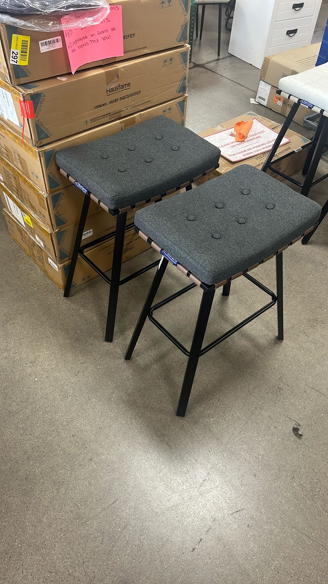 Mamye Upholstered 24” Counter Stool With Metal Frame