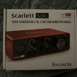 BRAND NEW Focusrite Scarlett Solo (3rd Gen) - Sealed In Box