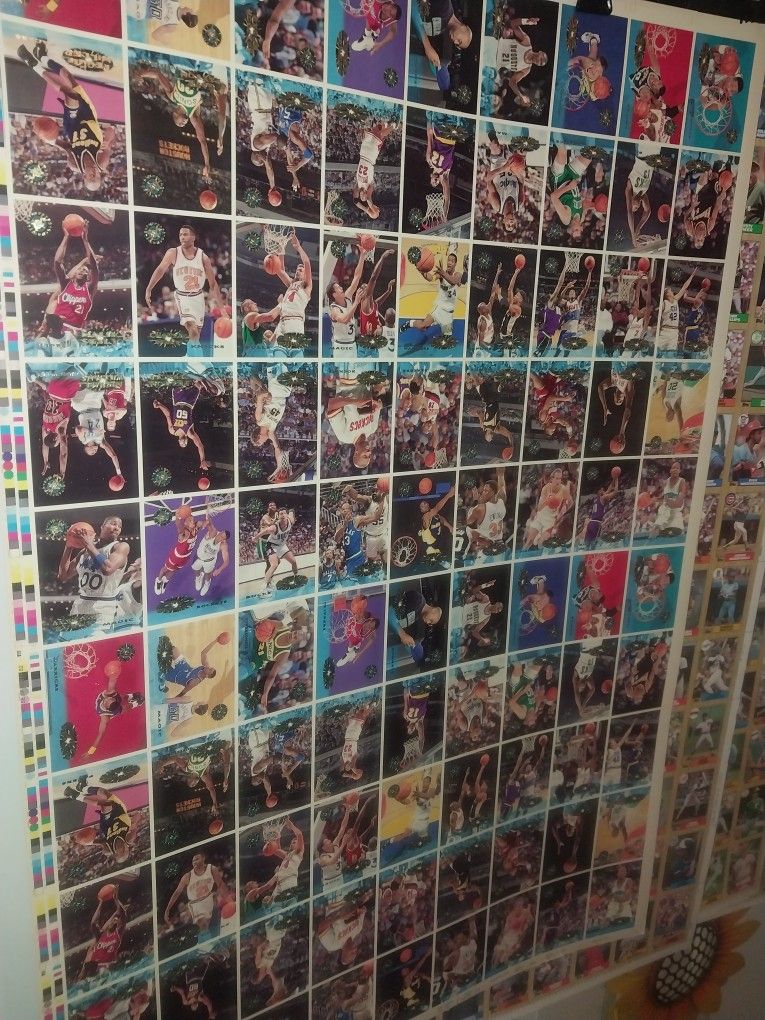 Uncut Topps Basket Ball and Baseball Card sheets