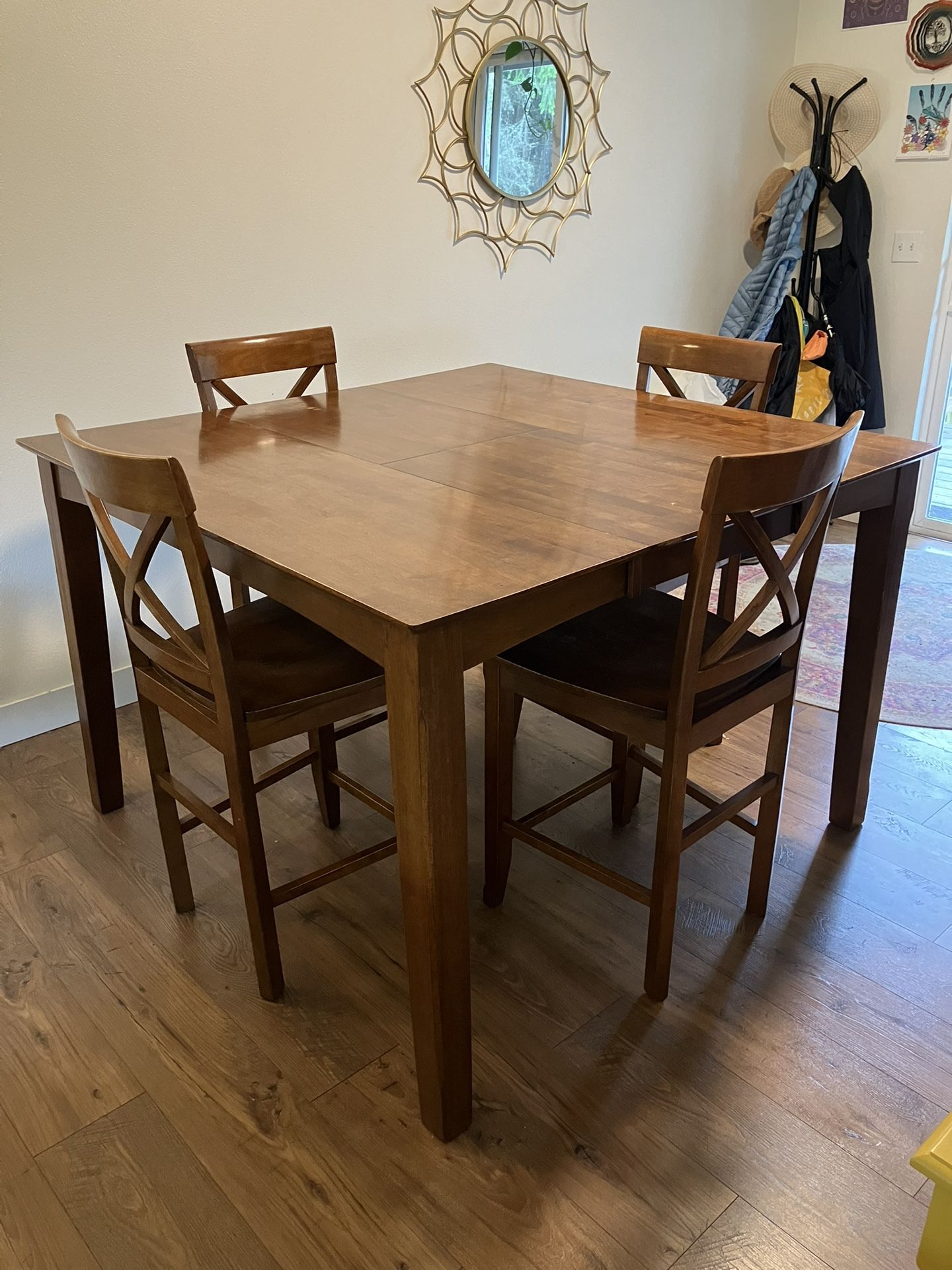 Solid Wood Dining Table & 4 Matching Chairs