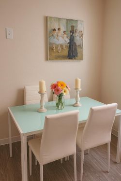 Juego de comedor blanco