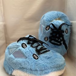 Light Blue Faux Fur Sneaker Slippers