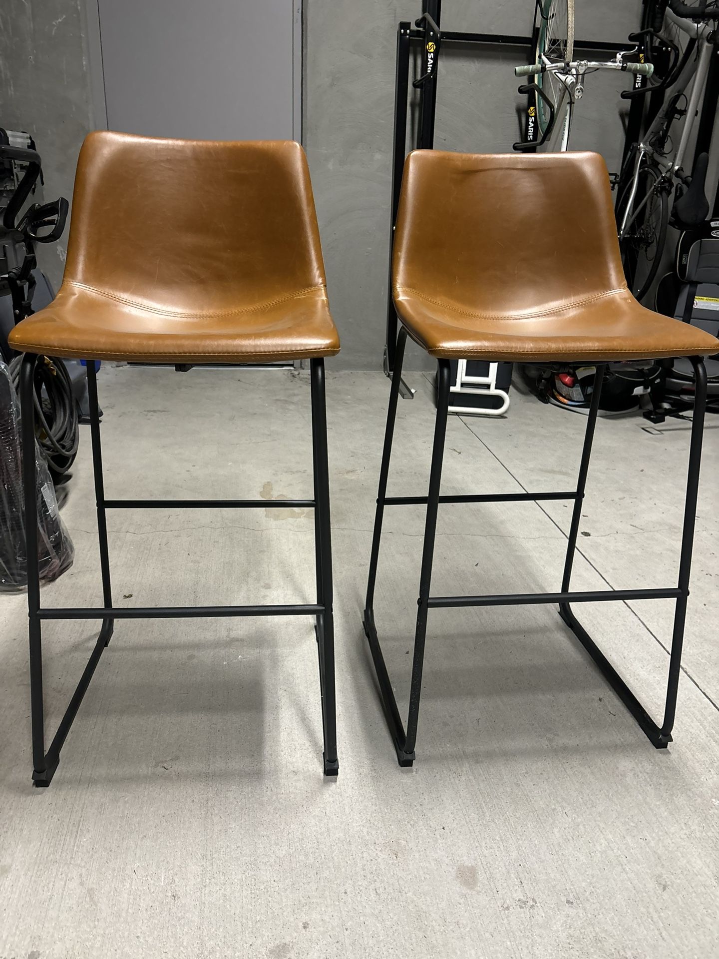 Tan Faux Leather Counter Stool