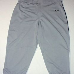 Brand New Nike Knickers Grey With Navy Piping Baseball Pants Men Sizes Small, Large, XL,  2XL