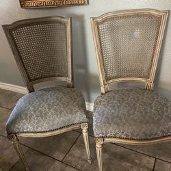 Pair Of Antique Cane back Chairs