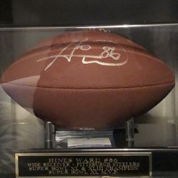 Authenticated Hines Ward Football And Case